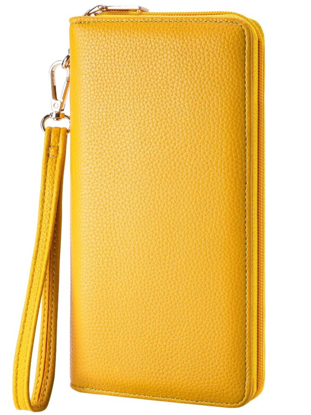 Chelmon Women's Vegan Leather Clutch Wallet with Zip, Hand Strap, Large Capacity